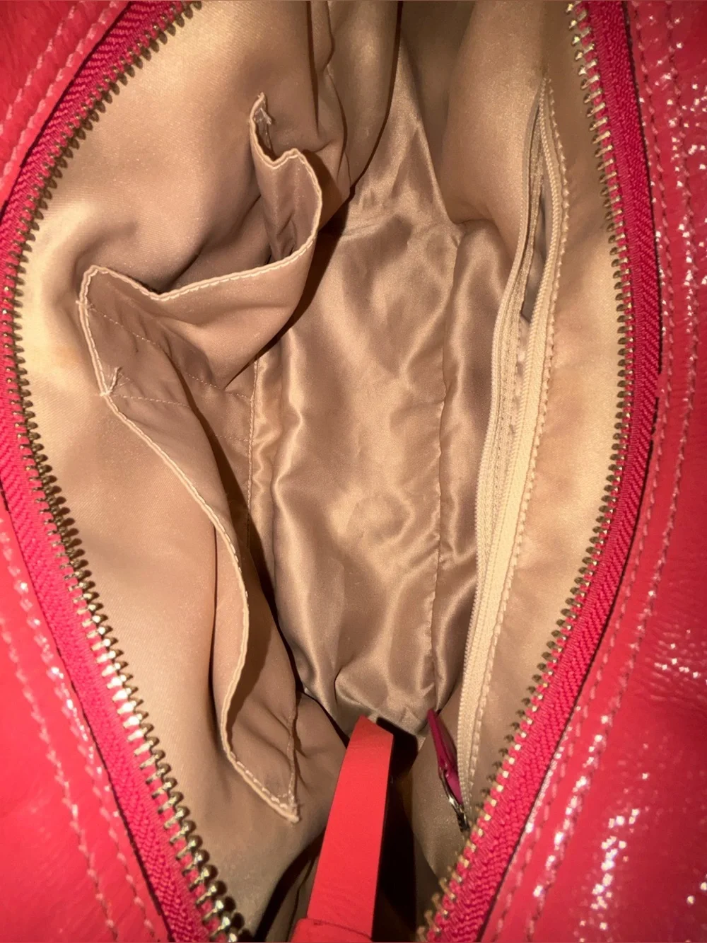 Coach Gallery Tote Coral Pink Signature Embossed Patent Leather F19462